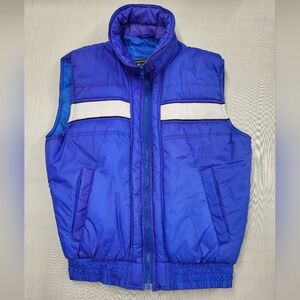 VTG Continental Puffer Vest Mens Size Meduim Blue Vintage 80s 90s Please Read